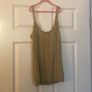 Michael by Michael Kors Gold cable knit scoop neck tank top